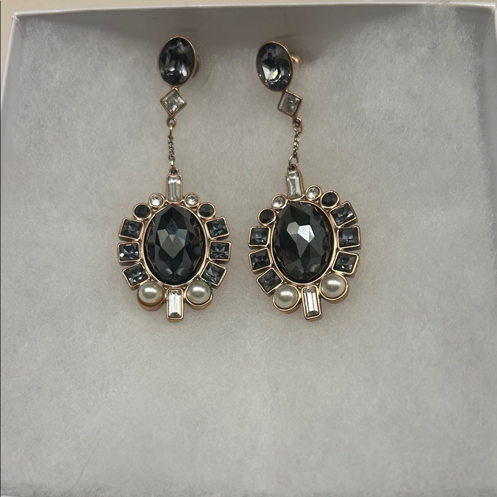 Swarovski Black and Silver Drop Earrings